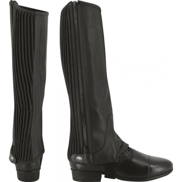 EQUITHEME - MINI CHAPS CUIR NOIR ENFANT
