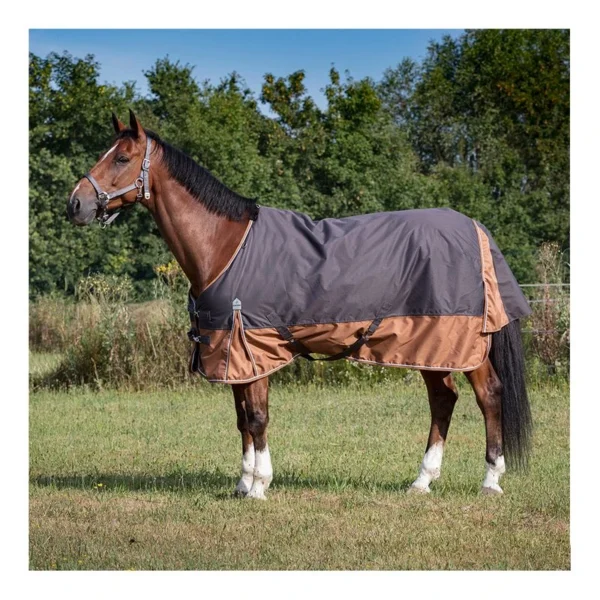 EQUITHEME - COUVERTURE 600D GRIS MARRON 300GR