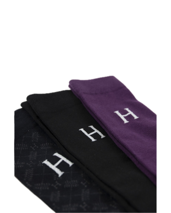 HARCOUR - CHAUSSETTES AIKO DARK PURPLE/NOIR