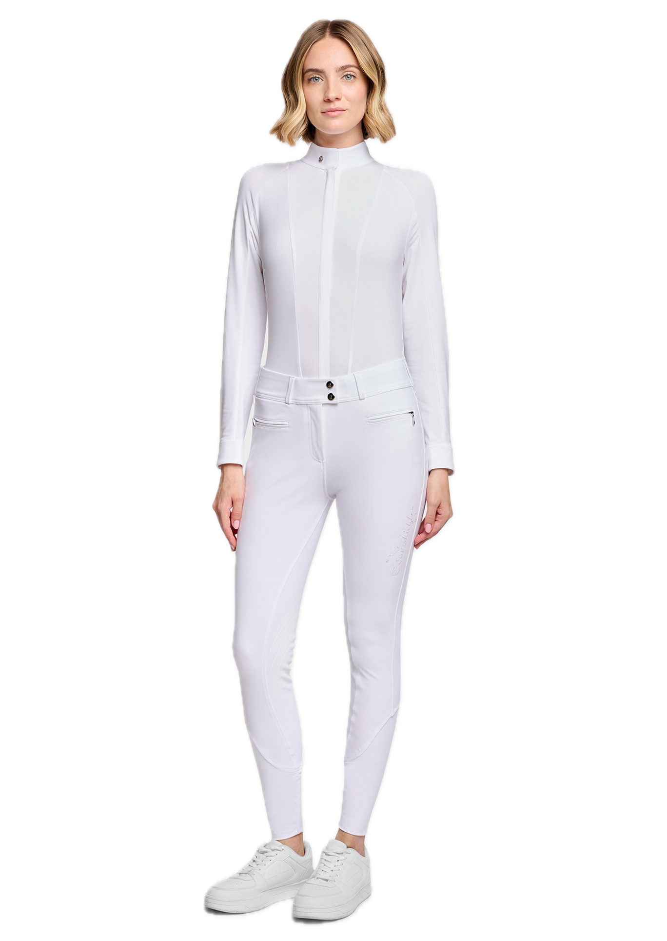 SAMSHIELD - Pantalon CLARA FLORAL Blanc